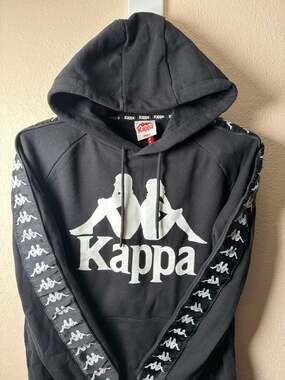 Kappa 222 Banda Hurtado Logo Pullover Hoodie Black
